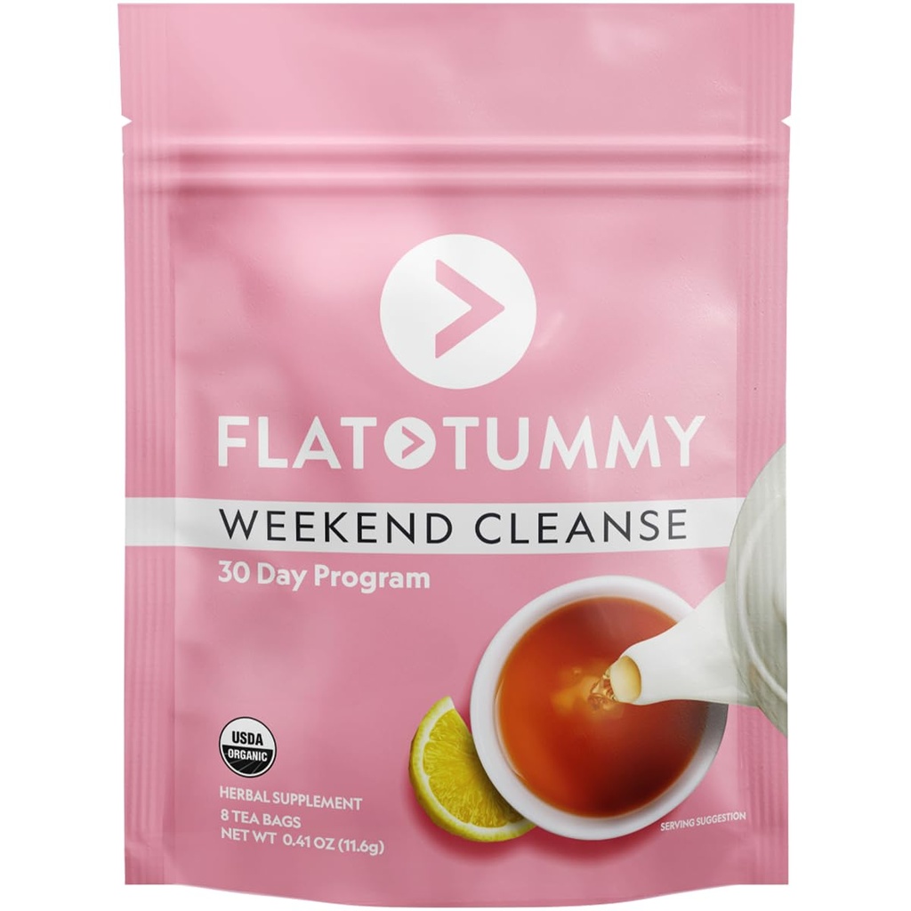Flat Tummy vikend čiščenje čaja - 30 Day Program - Vse naravno čiščenje kolonije w / Senna in Dandelion Root, zagotavlja napenjanje olajšave za ženske - Detox čiščenje za pomoč pri prebavi in razbremenitev plina