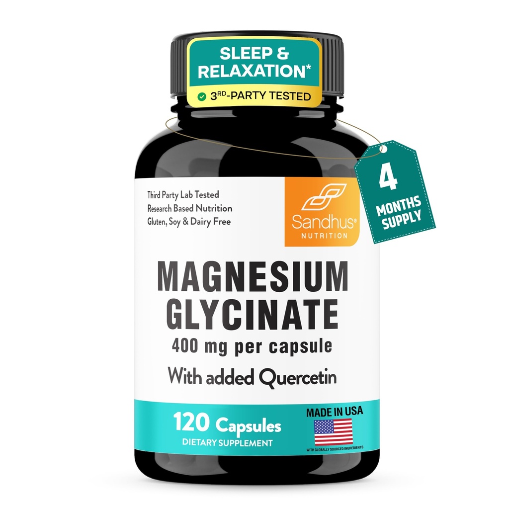 Sandhu's Magnezij Glicinate 400 mg Kapsule s Quercetin 