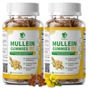 (2 paketa) 9 v 1 Mullein Gummies za čiščenje in razstrupljanje Lung, ekstra moč Mullein Leaf Extract w/Quercetin, Bromelain, Elderberry & Marshmallow za dihala, Imune & Digestive, Vegan,120 Count