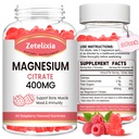2 Pack Magnezijev Citrat Gumies 400MG, visoka absorpcija Magnezijev Gumiji za odrasle, Podpora mišicam in zobem, Vegan 120 Cts