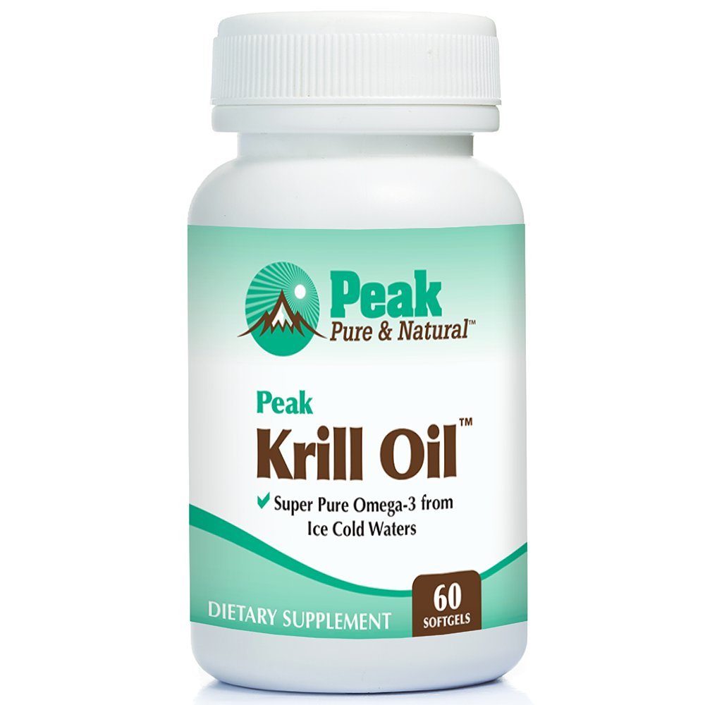 Vrh Pure & Natural, Vrh Krill Oil Supplement - bolje kot ribje olje za skupno in zdravje srca - Krill Oil Brain Supplement - EPA, DHA, in Astaksantin - 60 kapsul