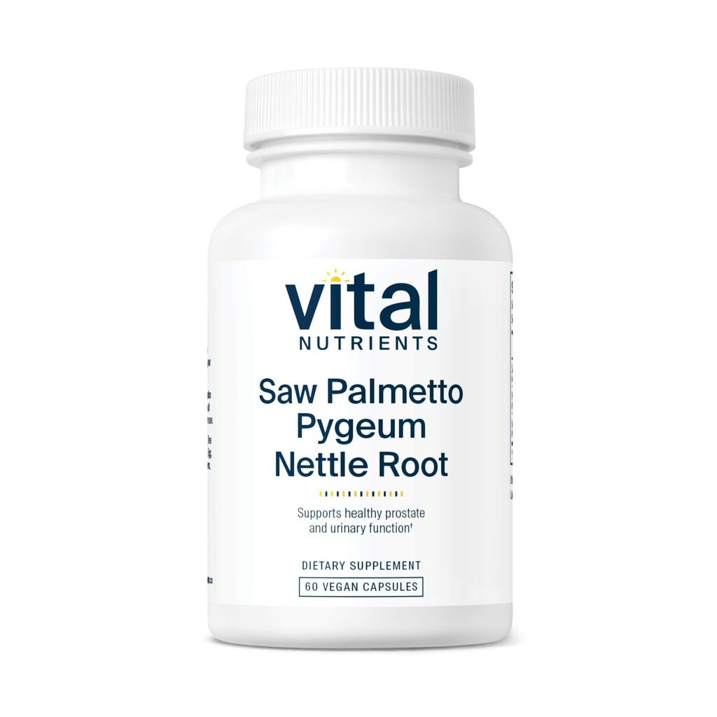 Vital Nutrients Saw Palmetto s Pygeum & Nettle Root - Vegan Saw Palmetto za moške podpira zdravo funkcijo prostate* - Gluten, Mlekarna, Soy Free - 60 kapsul