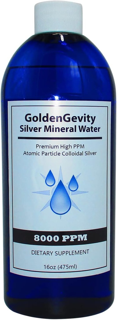 8000 PPM Bioaktivno atomsko koloidno srebro, 16 oz 