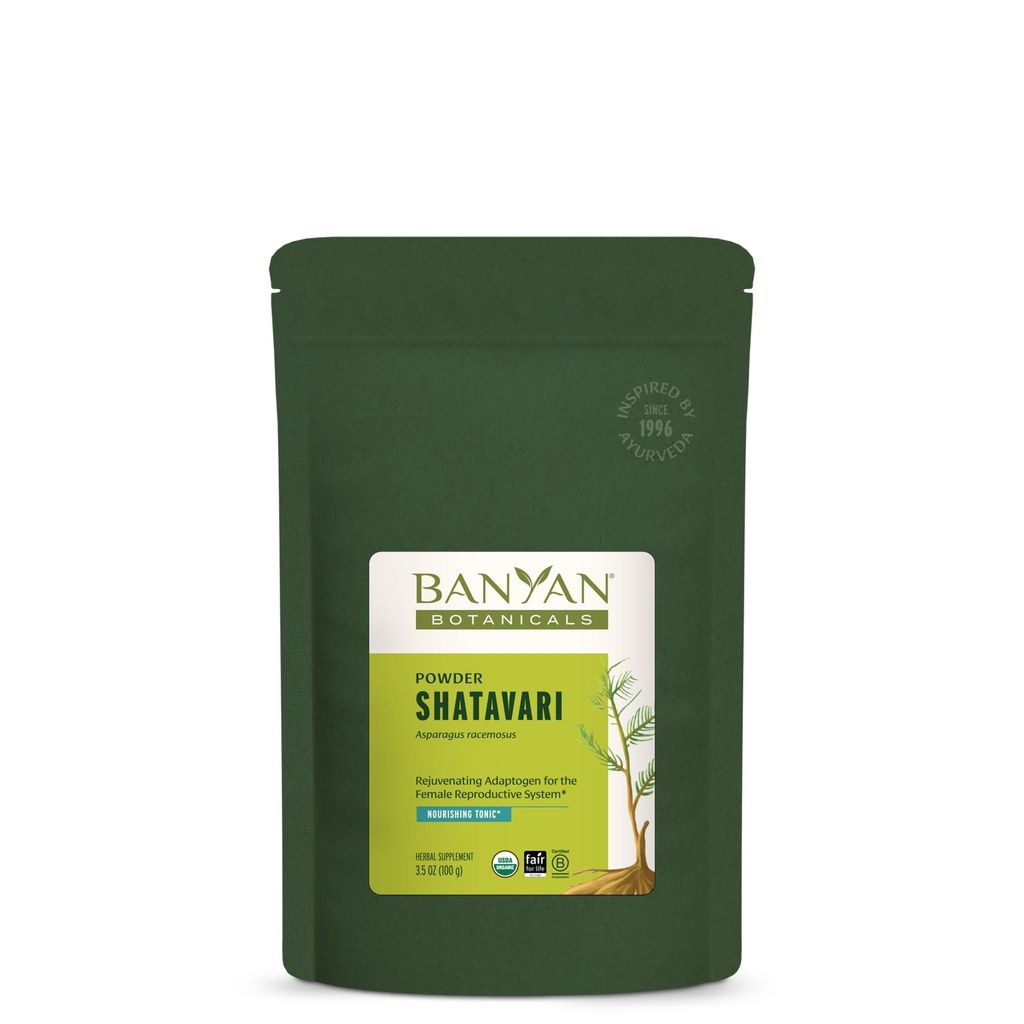 Banyan Botanicals Shatavari Powder – Organic Asparagus Racemosus Root Powder – Pomlajevanje Adaptogeni Tonic, ki podpira zdrav reproduktivni sistem* – 3.5 oz. – Ne-GMO Trajno izvoren Vegan