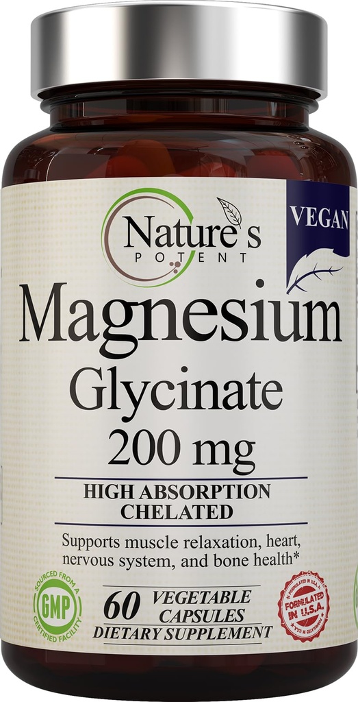 Močni magnezijev glicinat na naravi 200mg 