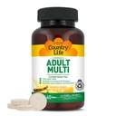 Podeželsko življenje odraslih Žvečljivi multivitamin s koencimom B-vitamini, antioksidanti, minerali, Ananas-oranžna aroma - podpira energijo Presnova in imuno zdravje, Gluten brez - 60 Wafers