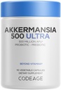 Codeage Akkermansia Muciniphila Probiotic Ultra - Visoka stopnja 500M AFUs Akkermansia Probiotic Supplement - Izboljšan dnevni probiotik in prebiotik, Chicory Inulin - 3-mesečna zaloga - 90 kapsul