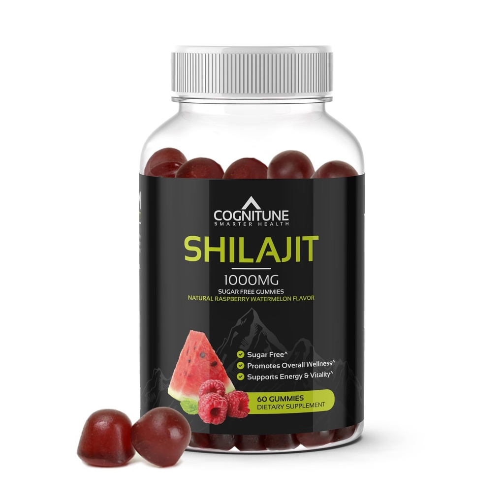Shilajit Gummies – Pure Himalaan Shilajit dodatek s Fulvic kisline – 1000mg Natural Shilajit Čista energijska podpora – Sugar-free Raspberry Watermelon Flavor – Vegan, Non-GMO, Gluten-free – 60 Count