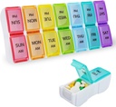 DailyRest tablete Organizator 2 krat na dan, tablete Box 7 dan, AM PM tablete primera, Snemljiv teden tabletke vsebnik, Mavrični see-Through Lids, Travel Portable Medicine Container za tablete/Vitamini / Dobavitelji