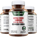 Veganski laboratoriji Apple Cider Vinegar Kapsule z mati- 180 Veganske kapsule, 1600MG na služijo- 100% naravne tablete ACV- podpira zdravo prebavljanje, Keto, upravljanje teže, razstrupljanje, in imunski sistem