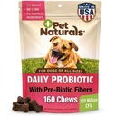 Naravne hišne živali Dnevni probiotik za pse, Duck Flavor, 160 Chews - 120M CFU Pred in probiotiki za pse Prebavično zdravje, Gut Health, Imunska podpora, Driska, Alergije in srbenje
