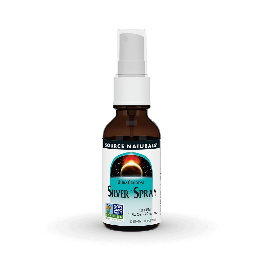 Vir Naturals Ultra Coloidal Silver Spray 10 ppm za Wellness podporo - 1 Fluid oz