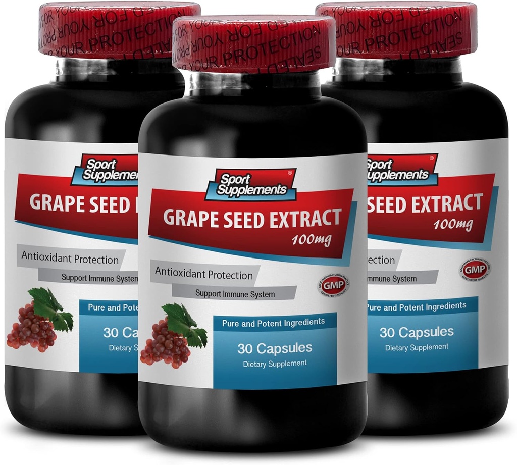 Oligomerni proantocianidini - ekstrakt grozdnega semena - ekstrakt grozdnega semena Kapsule - ekstrakt grozdnega semena - dodatek grozdnega semena - resveratrol grozdnega semena - Preprečite visok tlak - 3B 90 kapsul