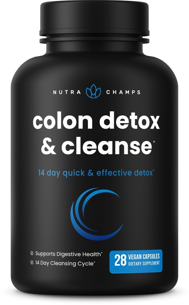 NutraChamps Colon Clease & Detox za hujšanje [14 dan hitro čistilo] varna in učinkovita formula s probiotično in prebavne encime za zaprtje olajšave