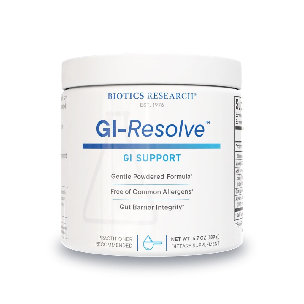 Biotics Research GO ResolveTM Advanced L-Glutamin v prahu Formula za Gut Lining podporo in zdravljenje - Optimalna gastrointestinalna funkcija - Premium 7-Sestavina z cinkovim karnozinom in botaniki- 6.7oz