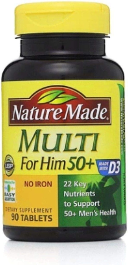Narava Made Multi za njega 50+ prehransko dopolnilo tablete 90 ea (Pack od 4)