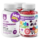 Otroci Magnezij 120 štetje in Magnezij 60 štetje Gumiji Sugar-free - Calm Magnezij Gumies Dopolnilo za otroke, Sugar-free Magnezij Calm Chews za otroke in odrasle