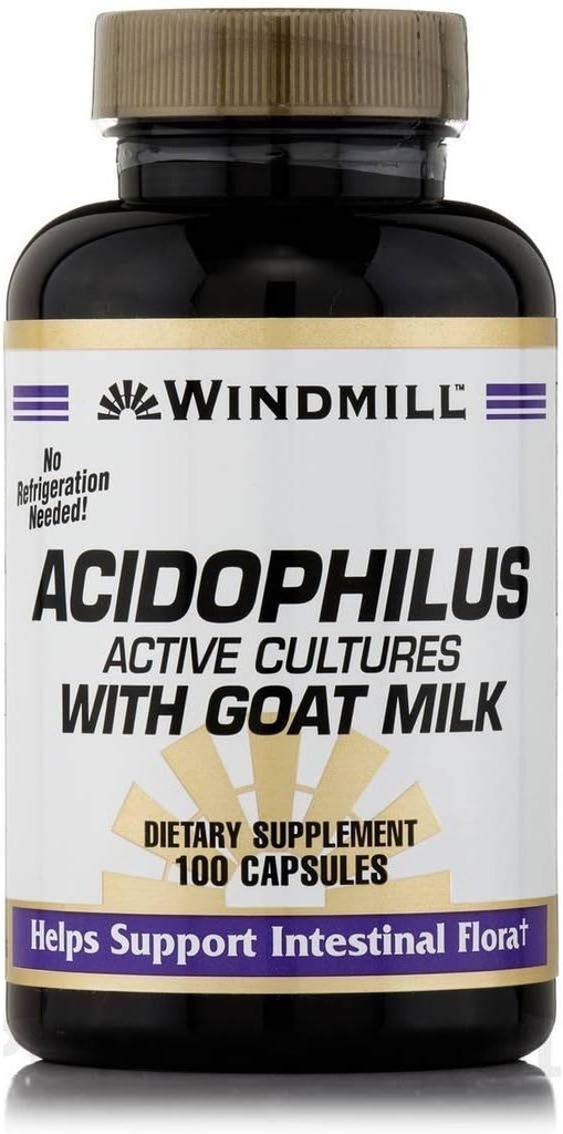 Acidofil s kozjim mlekom - 100 kapsul z mlinom na veter