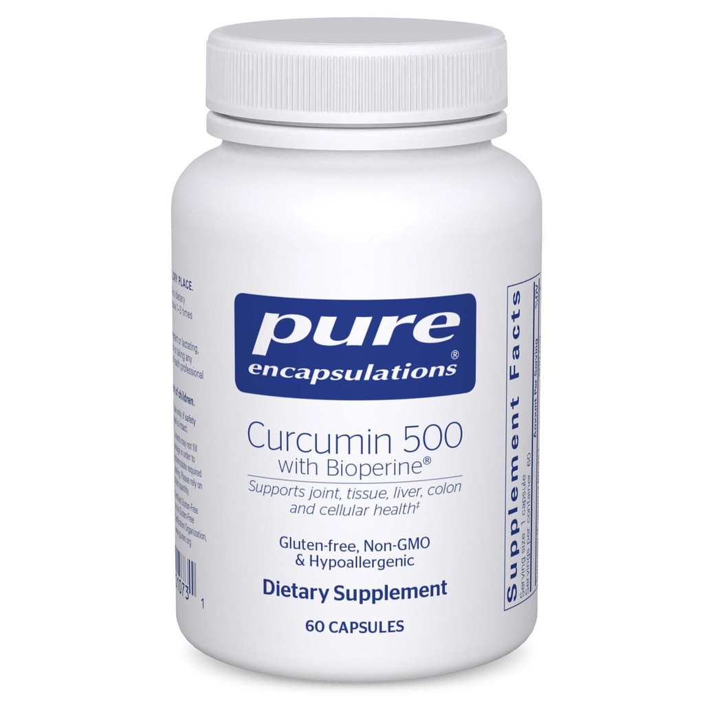 Čiste enkapsulacije Curcumin 500 z Bioperinom - antioksidant dopolnilo za podporo sklepov, tkiva, jeter, Colon & Cellular Health* - s kurkumin & Bioperin - 60 kapsul