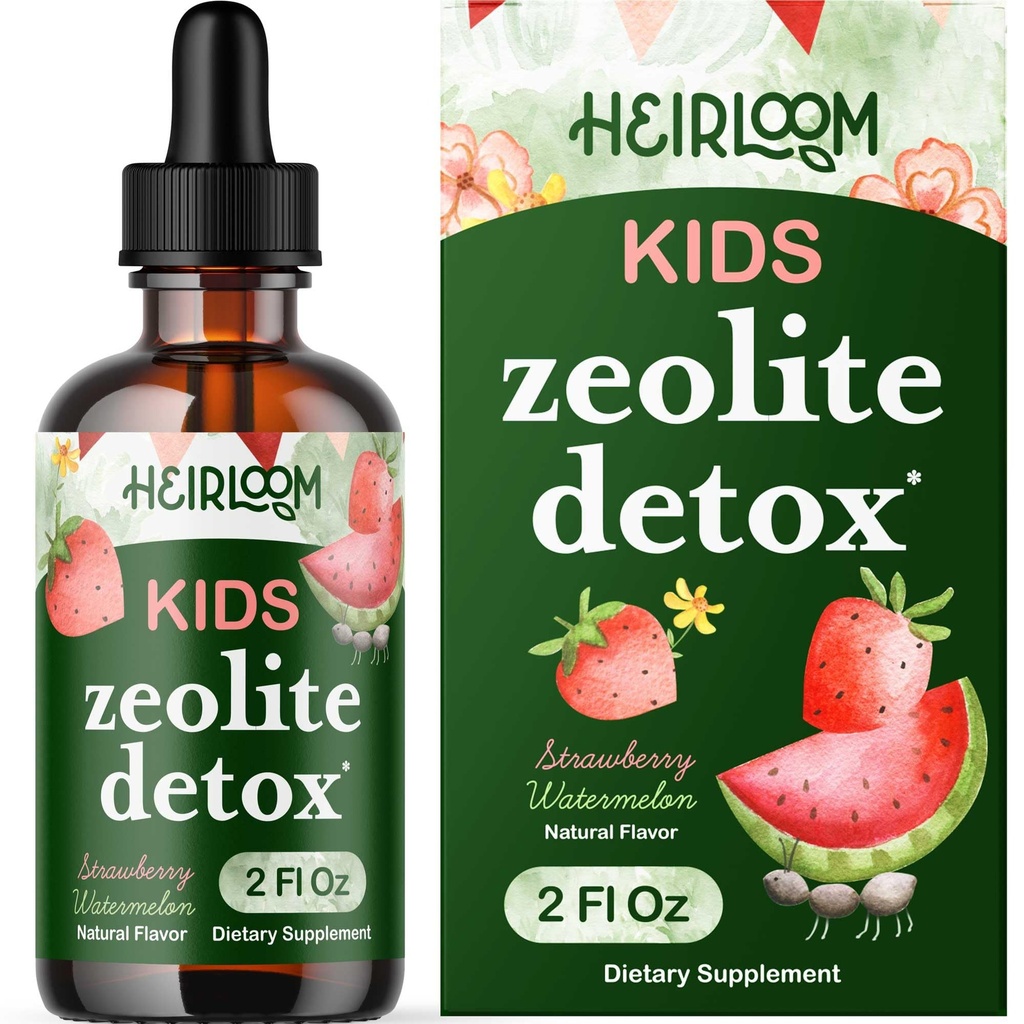 Zeolit Detox za otroke Tekoče kapljice - Nežno dnevno čiščenje in govor podporo z metiliranim B12 & Vitamin D - Otroci Klinoptilolit Zeolit kapljice Detox Cleanse dodatek 2oz