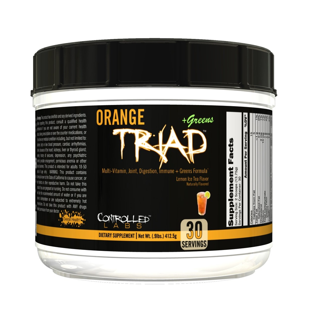 KONTROLIRAN LABS Orange Triad Plus Zeleni za moške in ženske, 30 Servisi Iron Prosti športni dodatek za splošno zdravje, Multivitaminski, Digestion, Imunski sistem, in skupno zdravje