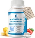 5-v-1 Magnezijev kompleks dodatek z vitamini in zeliščnimi izvlečki, 30 dni dobava z magnezijevim glicinat Citrat malate Taurat Oksid za mirno mišično energijo Cortisol Balance, Vegan