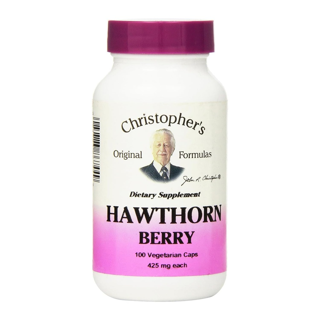 Christopher's Original Formula Hawthorn Berry kapsule, Zeliščni dodatek za srce in srčnožilno Wellness, 100 kapsul