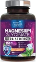 Magnezij Glicinat 250mg - 100% kelirani magnezij za Max Absorpcijo - podpora za spanje, mišice, živci, zdravje kosti in srca, Best Mag dodatek, Vegan Non-GMO, 3. stranka Tested - 180 tablet