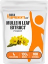 BulkSupplements.com Mullein Leaf Extract - Verbascum Thapsus, Mullein dodatek - Zeliščni dodatek za imuno podporo - Gluten Free, 1g na Serving, 100g (3.5 oz) (Pack of 1)