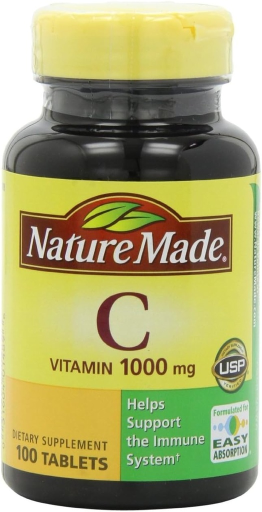 Narava Made Vitamin C 1000 mg Tablete, 100 Štetje za pomoč podporo imunski sistemâ € (Pack 3)