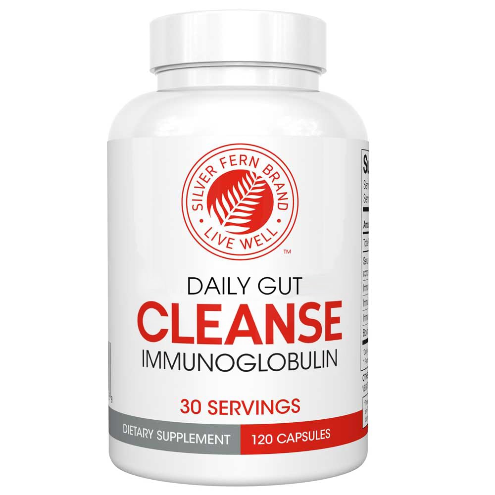 Silver Fern Cleanse - Daily Gut - 1 steklenica - 120 Kapsule - 30 Day Supply - Imunoglobulin G, A & M -(IgG, IGA, IgM) - Postbiotik