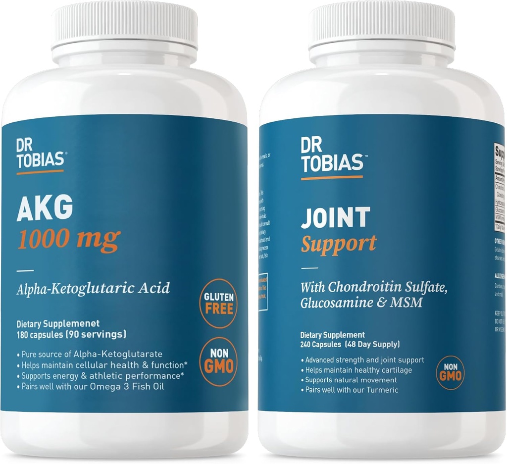Dr. Tobias AKG Dopolnilo & Skupna podpora dodatek - Podpira energijo, mišice, Kartilage & Skupno zdravje, Non-GMO