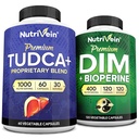 Nutrivein Premium TUDCA in DIM dodatek paket: Visoko-Absorption TUDCA dodatek in DIM za razstrupljanje, ravnotežje, in dobro počutje