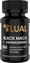 LUAL 30.000mg 30x Jakost Organska črna Maca Korenina z Ashwagandha - Najvišja moč Črna Maca Root Kapsule za moške - 100% Pure Maca Peruana Powder Organic, želatiniziran, Non-GMO - 60 Tablete
