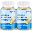 Liposomska nattokinaza 12.000 FU serapeptaza 360.000 SPU Encim dodatek - obogateni s Synergistic Enzymes in Nutrient Blend & Inulin za circulary, Gut, Prebava 60 kapsul (2 steklenici)