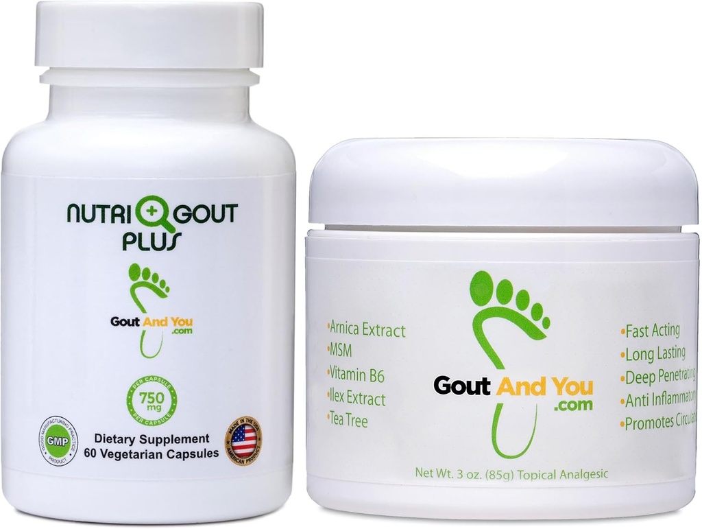 NutriGout Plus Podpora sečni kislini in terapevtska pomoč Topična krema z Arnico Extract