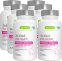Igennus metilirani prednatalni multivitamin za ženske, folat za MTHFR, visoka absorpcija, čisto in čisto, nežno železo, holin, kalcij in magnezij, veganski vitamini za nosečnost, halal, ne- GMO, 60 tablet x 6