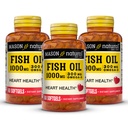 MASON NARAVNA Omega,3 ribje olje, 180,Day Supply, 1000mg z EPA in DHA za skupno podporo, 60 Softgel tablete (3 Pack)