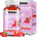 900mg Magnezij kompleks 65 Malina Gumies, sladkor prost Magnezij Glicinat & L-treonat Kalij dodatek z vitaminom D, B6, CoQ10 za sprostitev