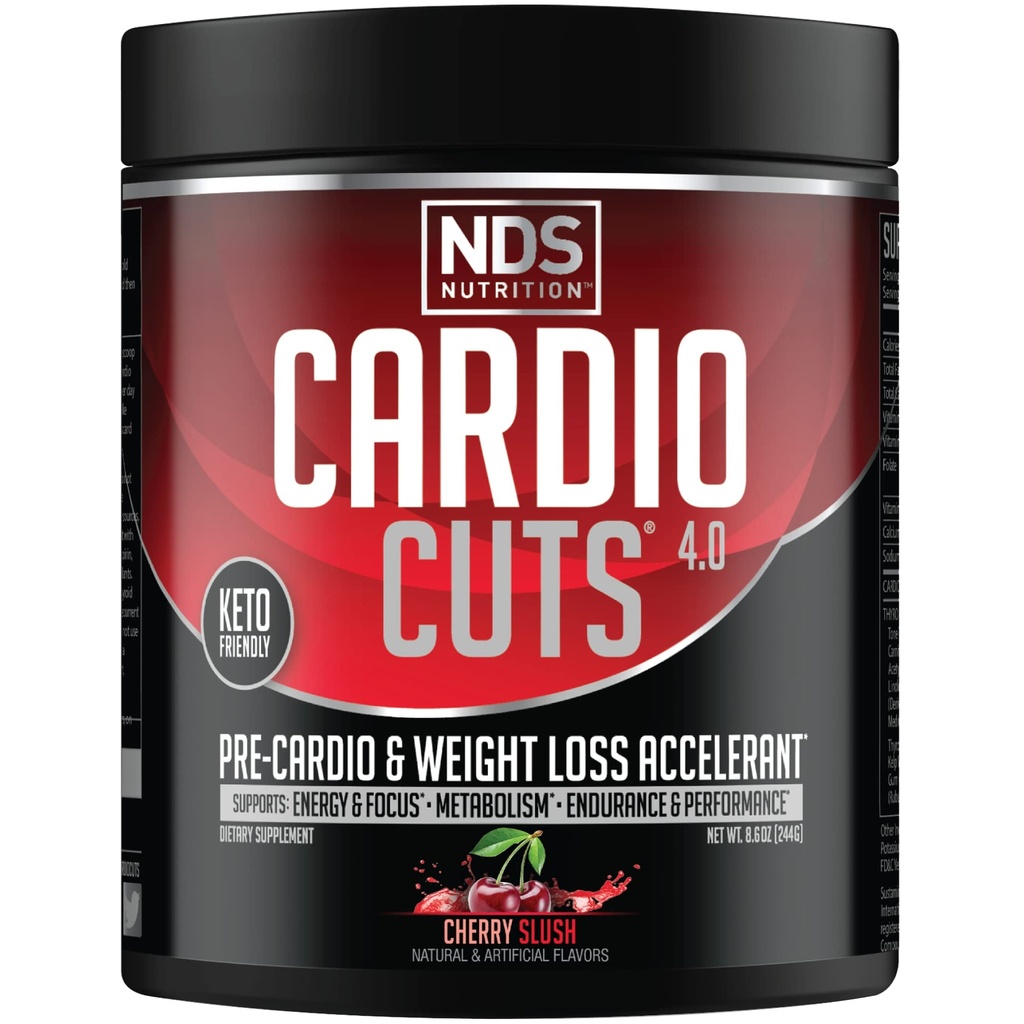 NDS Nutrition 4.0 Pre Workout dodatek - Napredna hujšanje in Pre Cardio Formula z L-karnitine, CLA, MCT, L-glutamin, in Saffflower Oil - Cherry Slush (40 strežb)