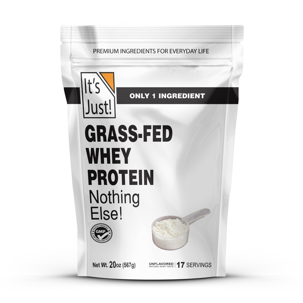 To je samo! - 100% Whey Protein Concentrat, Grass-Fed Pasture dvignjena, Izdelano v Avstraliji, RBST/rBGH Hormone Free, Premium WPC-80, Brez dodanih arom (Grass-Fed Unflavored, 1,25 Pound)