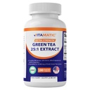 Vitamatski izvleček zelenega čaja z vitaminom C, koncentratom 25X, 98% polifenolov, 80% katehov, 50% EGCG, 180 Veg kapsul