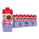 SlimFast Protein Shake, Chocolate- 20g Protein, Meal zamenjava Shake pripravljen za pitje, Visoke beljakovine z nizko vsebnostjo ogljikovih hidratov in nizko vsebnostjo sladkorja, 24 Vitamini in minerali, 12 Število (Pack of 1) (Packing May Vary)