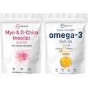 Mikro sestavine Omega-3 ribje olje 4,800 mg Softgels & Myo & D-Chiro Inositol v prahu paket 2 Pakiranje 