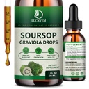 (2 paket) Organska soursop Graviola Tekoče kapljice, Soursop Extract Organic Pure for Natural Antioksidant, Cell Support & Regeneration, Imune Boost, Soursop Bitters Tekoči bogati z multivitaminom - 2 FL OZ