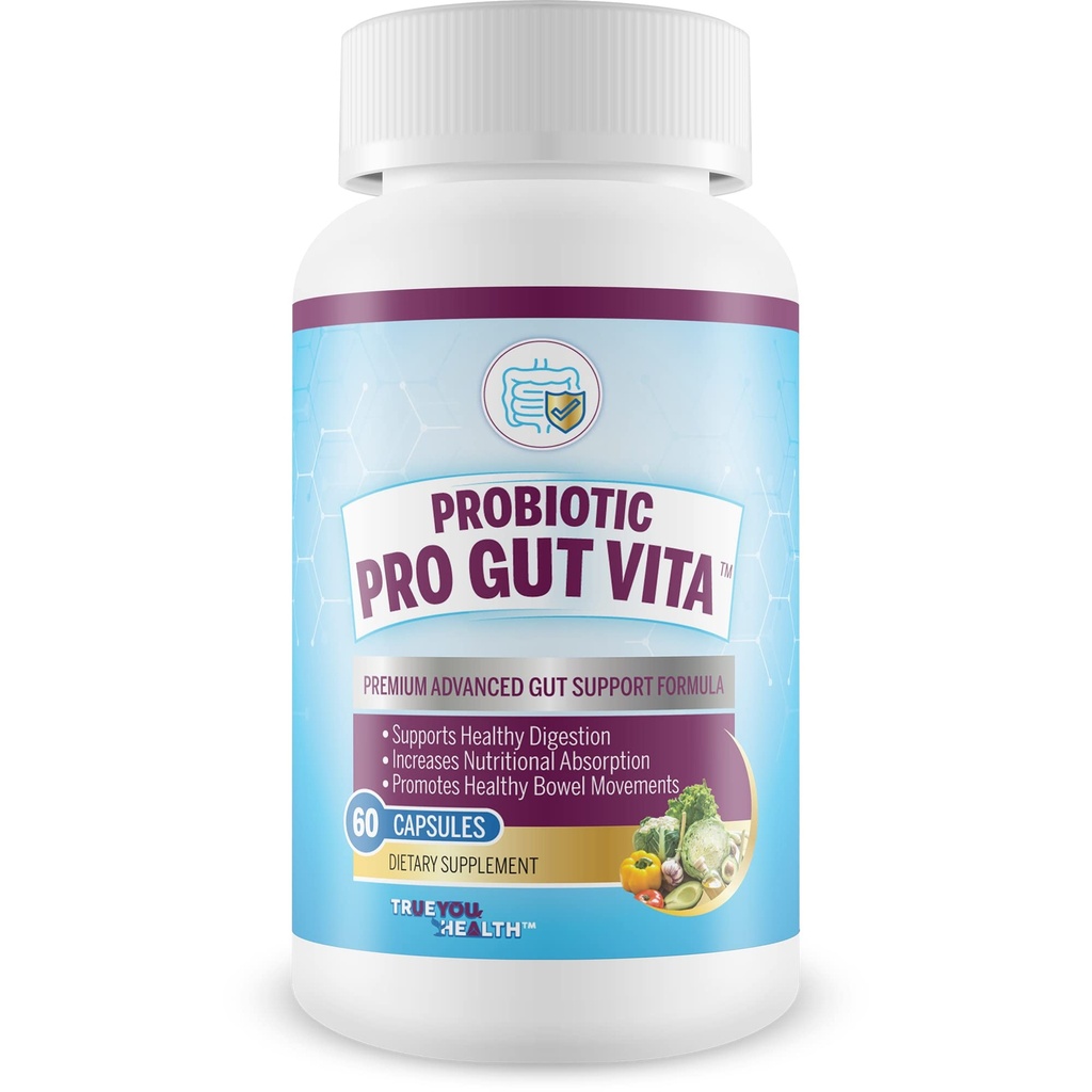 Probiotic Pro Gut Vita - Gut Health Support Probiotic & Vitamin Formula - Spodbujanje zdrave prebavljivosti, Absorpcija hranil, Premiki kosti - Pomoč Izboljšati Gut Microbiome za dodatne zdravstvene koristi