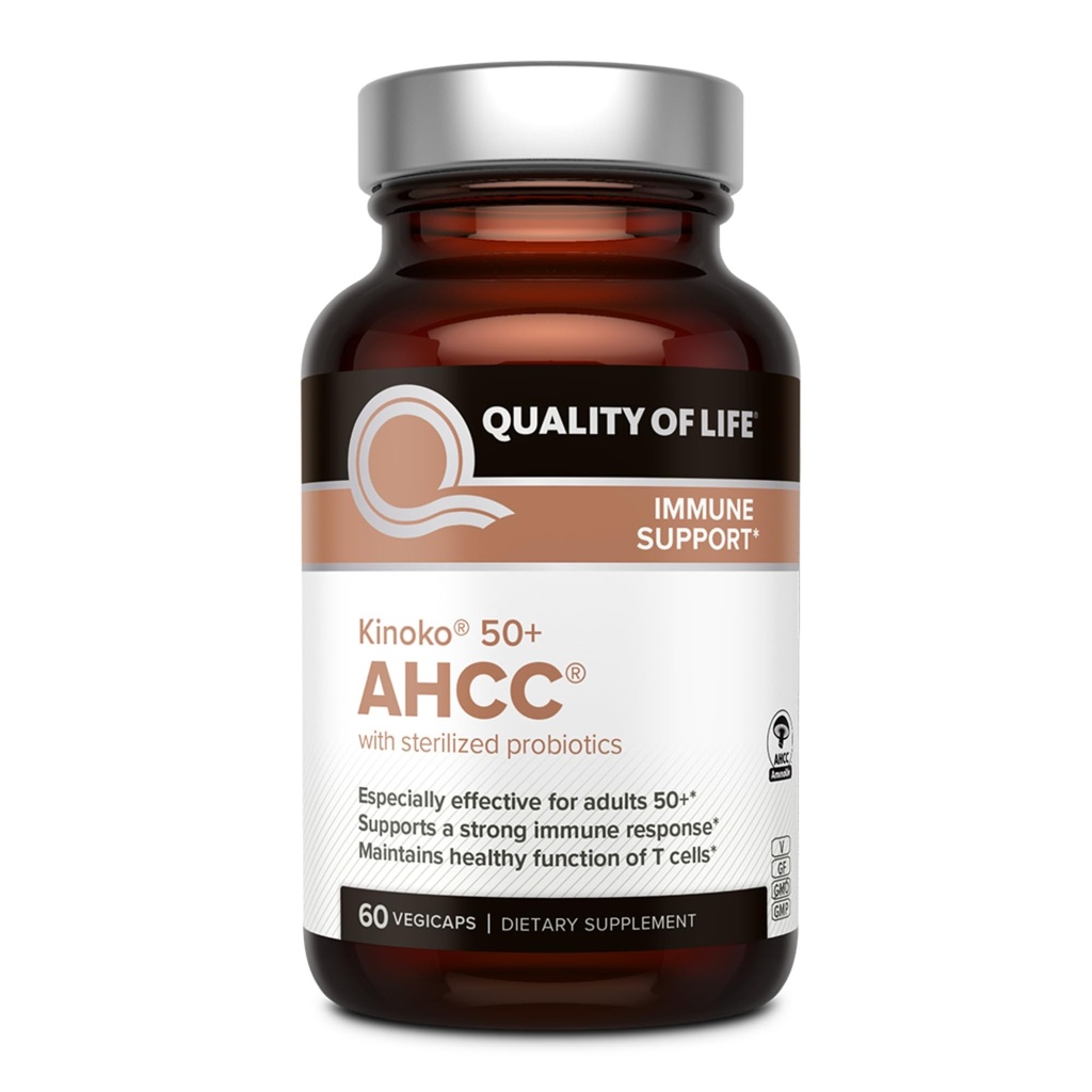 Kakovost življenja AHCC 50+ Featuring AHCC in Lac-Shield za imuno podporo