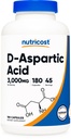 Nutricost D-asparaginska kislina (DAA) Kapsule 3000 mg na serviranje (180 kapsul) - ne-GMO