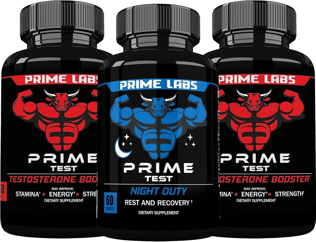 Prime Labs Prime Testesteron Booster (60 Count, 2-Pack) + Noch Dolžnost spanja dodatek (60 Count)