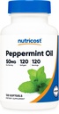 Nutricost Peppermint Oil Softgels (120 SFG) (50 MG) - Gluten prost, tretja stranka testiran in GSO brez